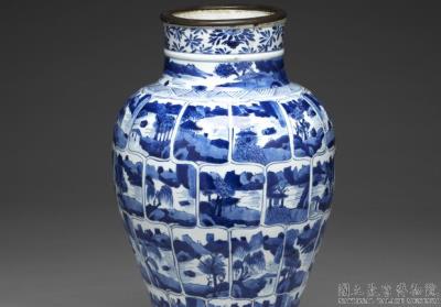 图片[2]-Guanyin vase with landscape motif, Jingdezhen ware, blue and white-China Archive